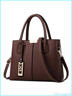 PU Leather Satchel Tote Handbag with Detachable Strap
